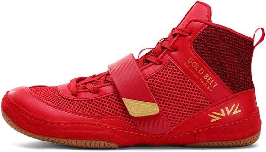 

Мужские борцовские кроссовки UKUBOXBAG, сетчатые, для тяжелой атлетики, бодибилдинга, спортзала, модные кроссовки для единоборств и бокса, красный