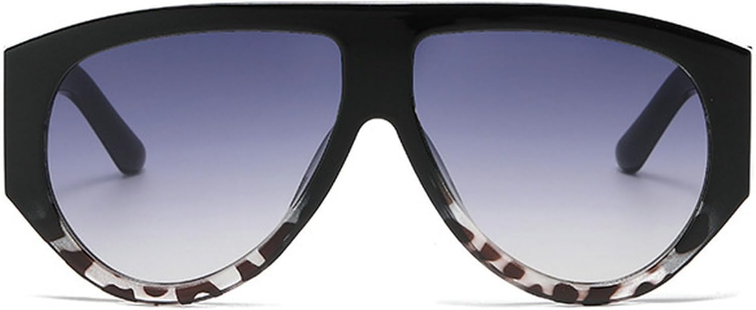 

Винтажные большие солнцезащитные очки-пилот для женщин и мужчин, с крупной оправой, ветрозащитные, популярные панк-очки с защитой от УФ-излучения UV400 mincl, Black Leopard