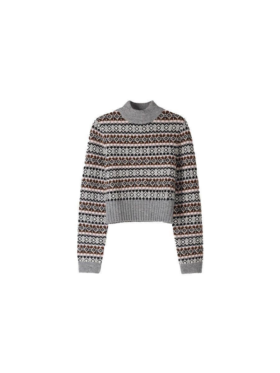 

Тонкий вязаный свитер Bershka Sweater, пятнистый серый