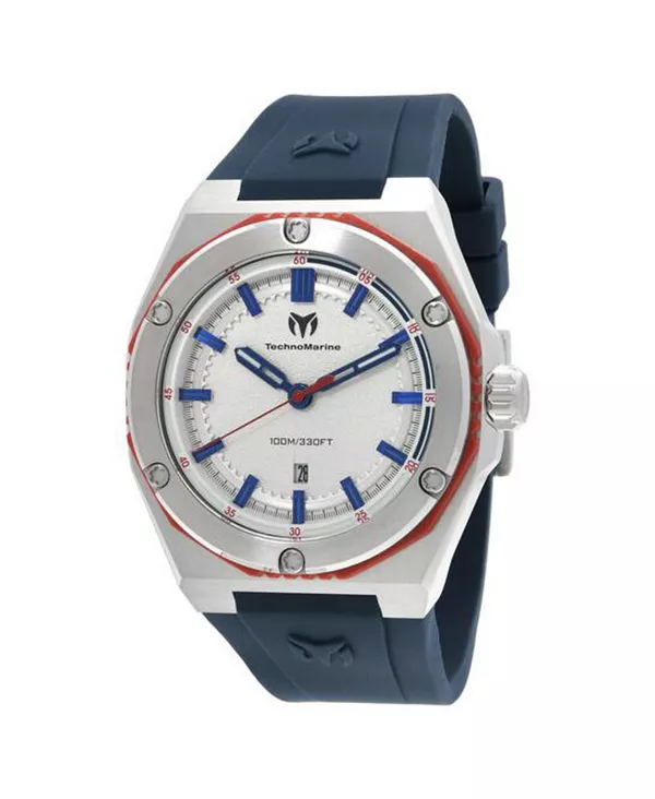 

Женские кварцевые часы tm-416091 с тремя стрелками и серебристым циферблатом Technomarine, blue