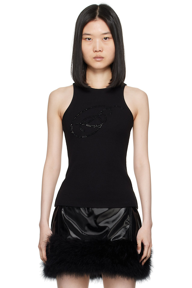 

Футболка с логотипом Crystal-Cut Blumarine, черный