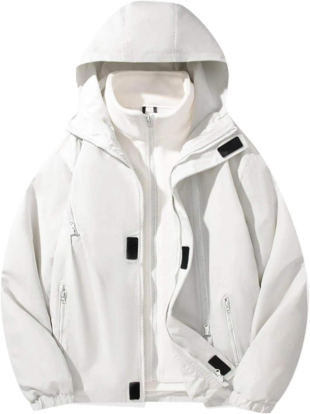 Мужская легкая куртка Casual с капюшоном Softshell Windbreaker Waterproof дождевик для походов, путешествий и велоспорта Generic, белый