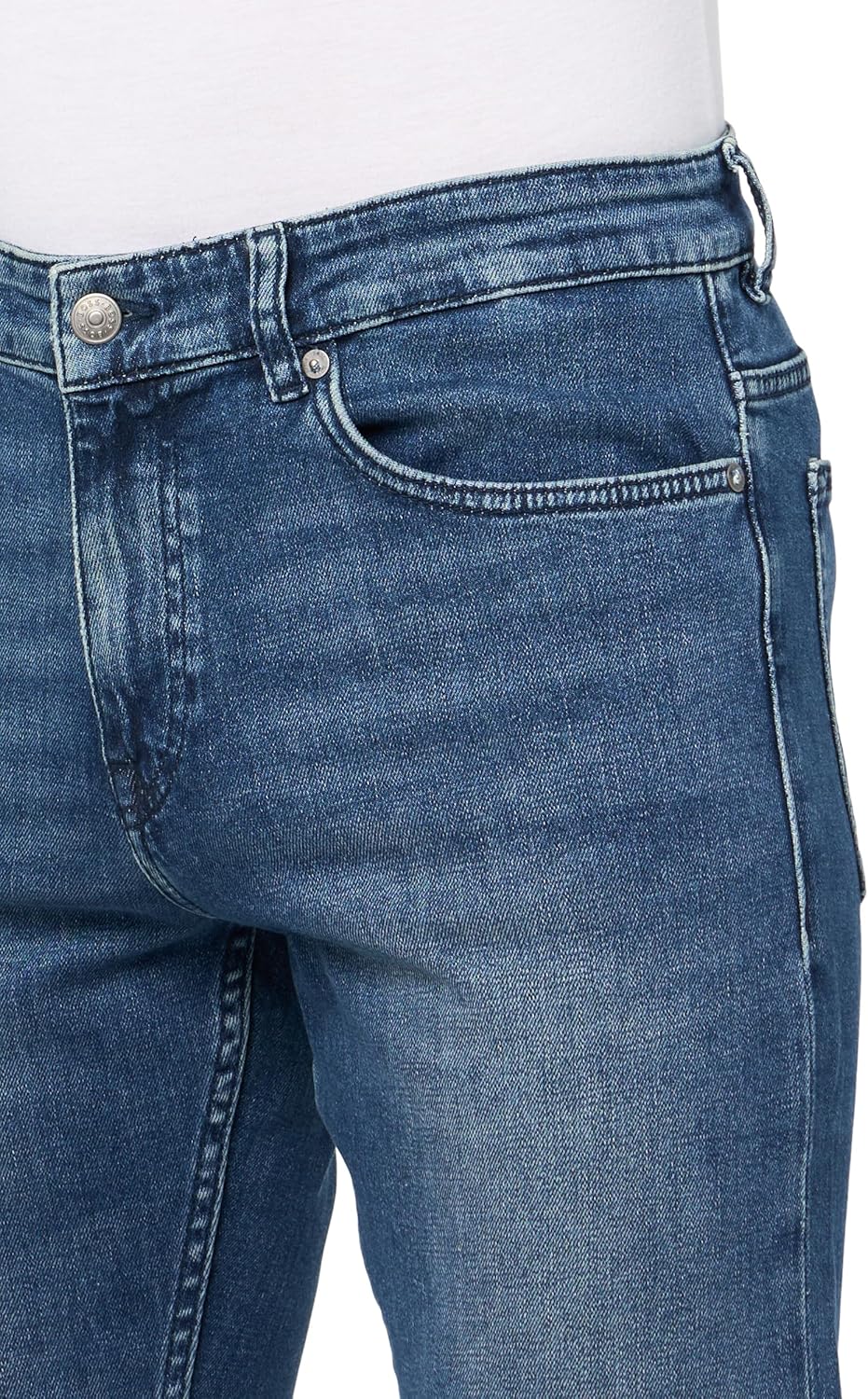 BOSS Мужские джинсы Delaware Bo Comfort Cotton Slim Fit, Medium Blue — фото 3
