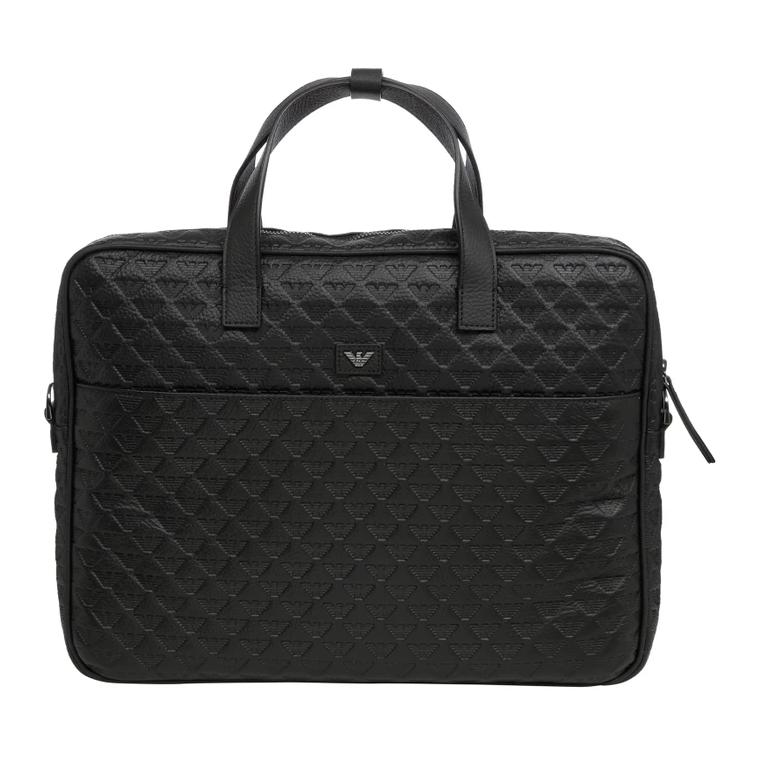 

Кожаная наплечная сумка через плечо, черная мужская EMPORIO ARMANI