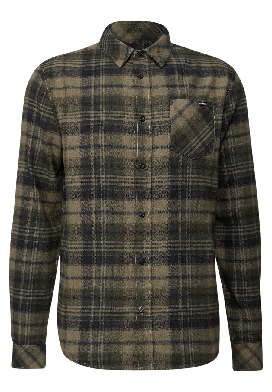 

Рубашка на пуговицах классического кроя Street One MEN Flanell, Olive