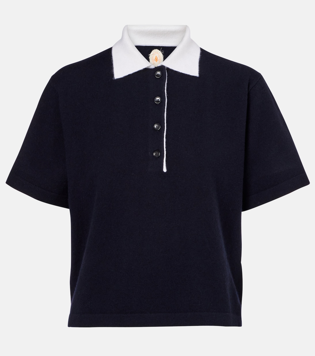 

Обрезанный поло из кашемира Jardin des Orangers, Navy White