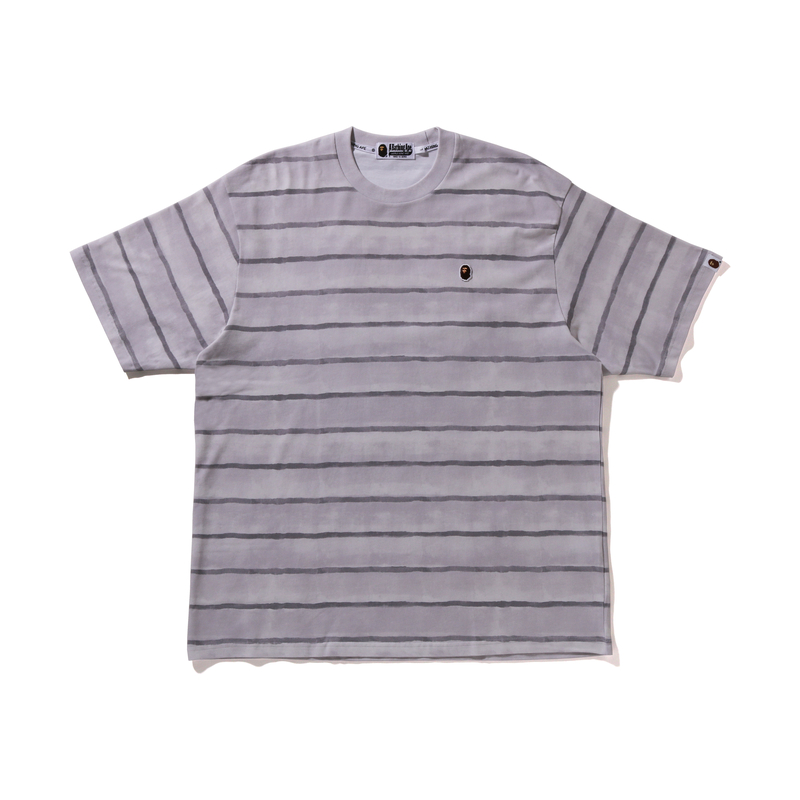 Футболка Wave Pattern One Point расслабленного кроска A BATHING APE, серая GYX — фото 2