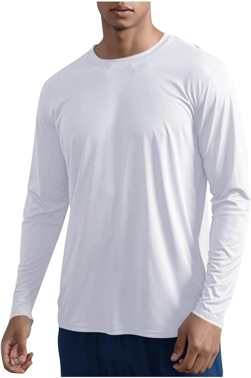 

Футболка с длинным рукавом и круглым вырезом для мужчин, быстросохнущая, влагоотводящая