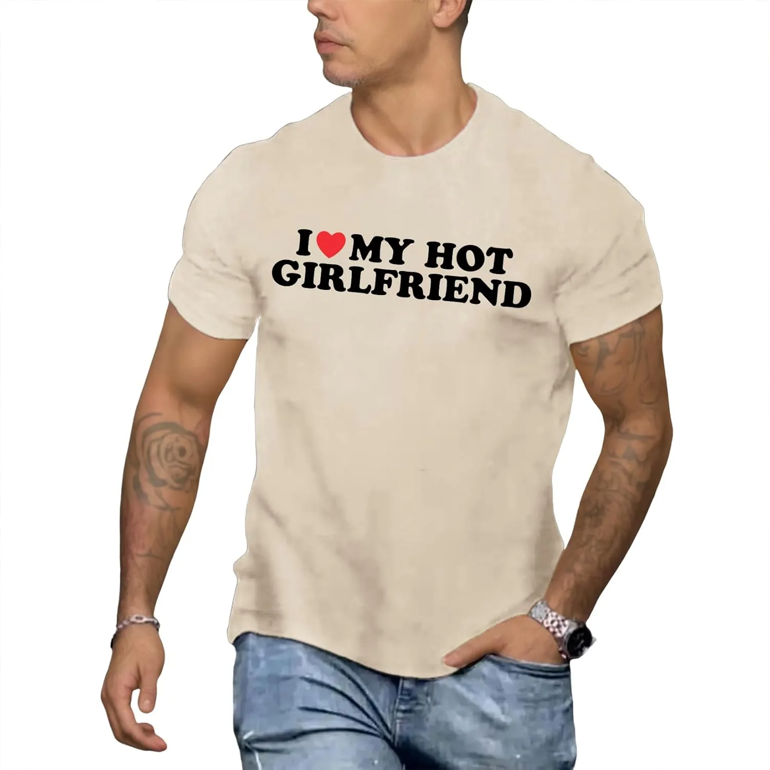 

Футболка мужская I Love My Hot Girlfriend, короткий рукав