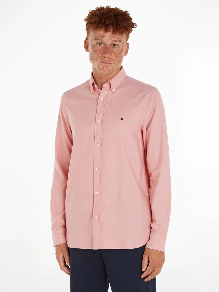 

Рубашка Tommy Hilfiger с длинными рукавами "FLEX DOBBY SF SHIRT", с планкой на пуговицах, цвет Teaberry Blossom