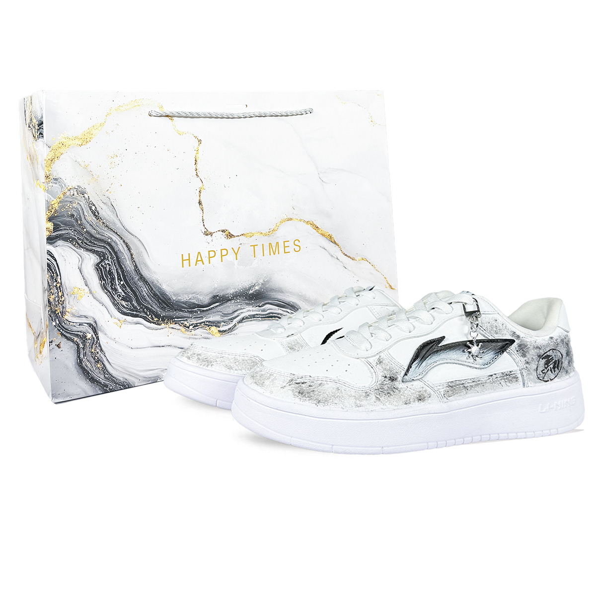 

Li-Ning Floating Boat амортизирующие износостойкие дышащие низкие кроссовки для скейтбординга унисекс серый белый