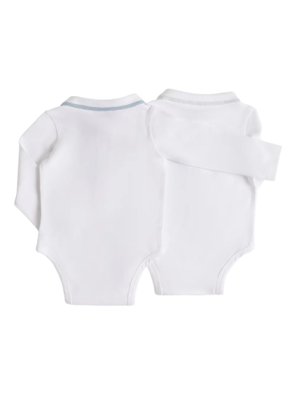 Комплект боди с воротником-поло Brunello Cucinelli Kids, белый — фото 2
