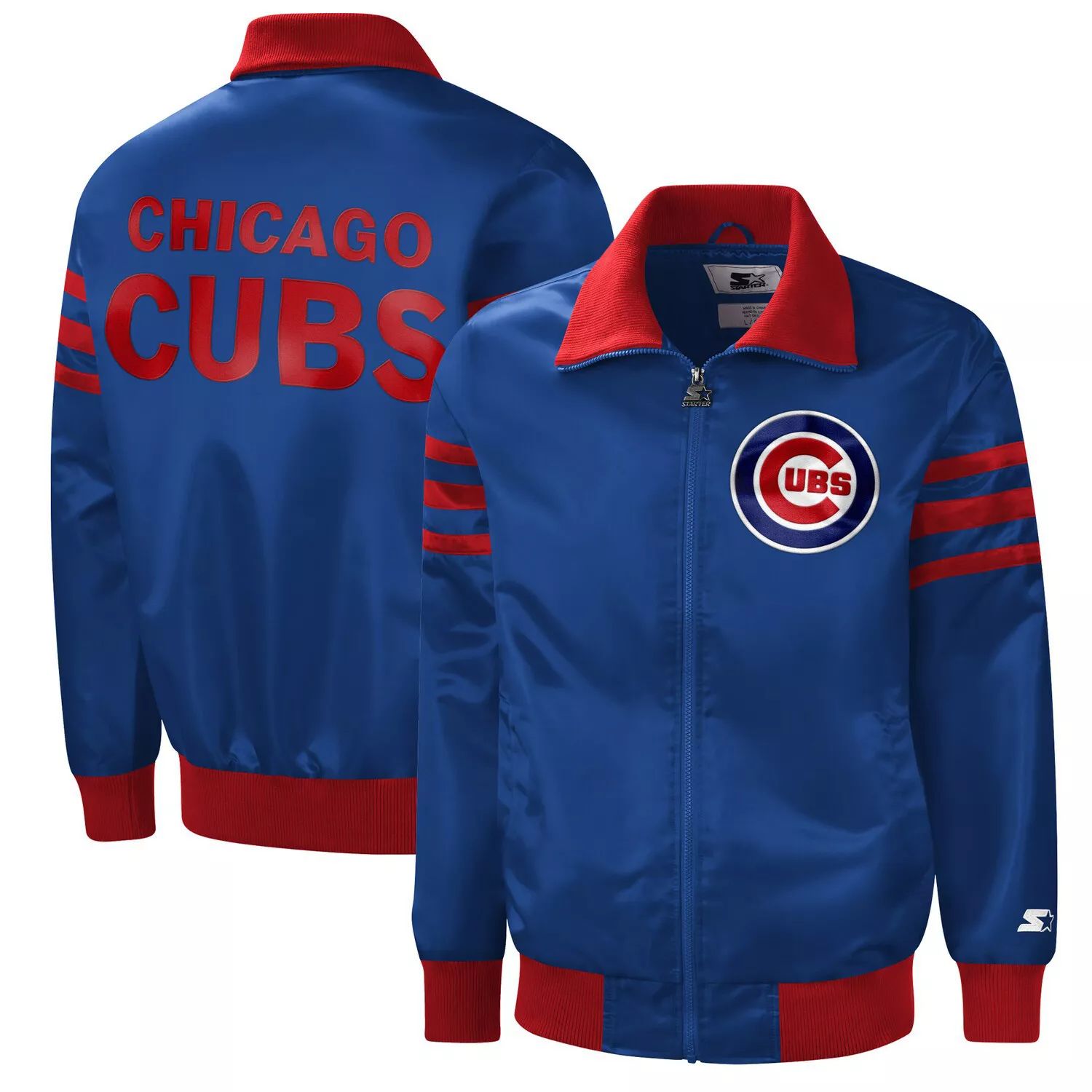 

Мужская университетская куртка с молнией во всю длину Royal Chicago Cubs The Captain II Starter