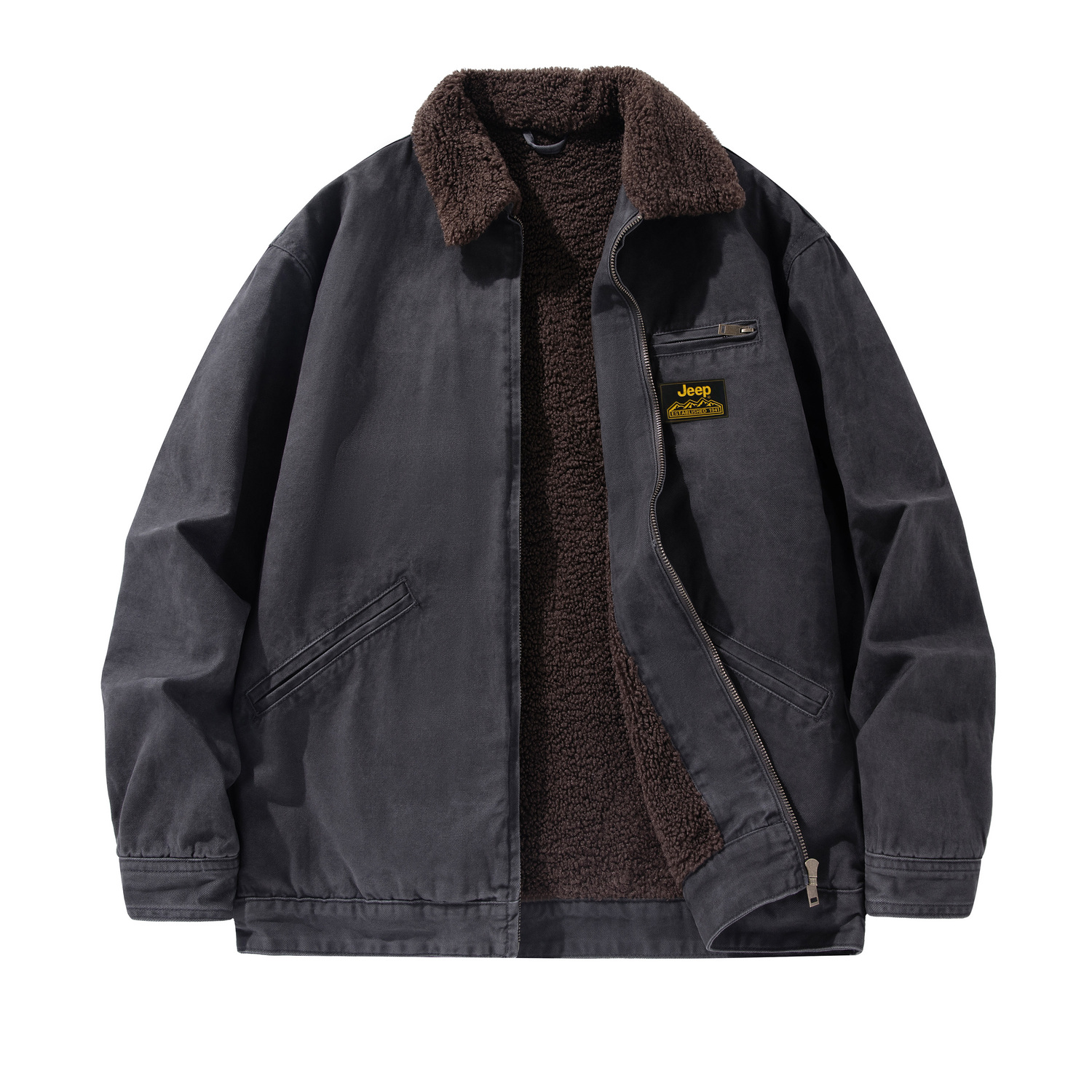 

Вельветовая куртка Unisex с лацканами, утепленная и на флисе Jeep, p75amwj503 серый[sherpa]