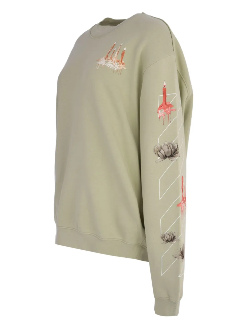 Толстовка Candles Arrow с круглым вырезом Off-White, зеленый — фото 3
