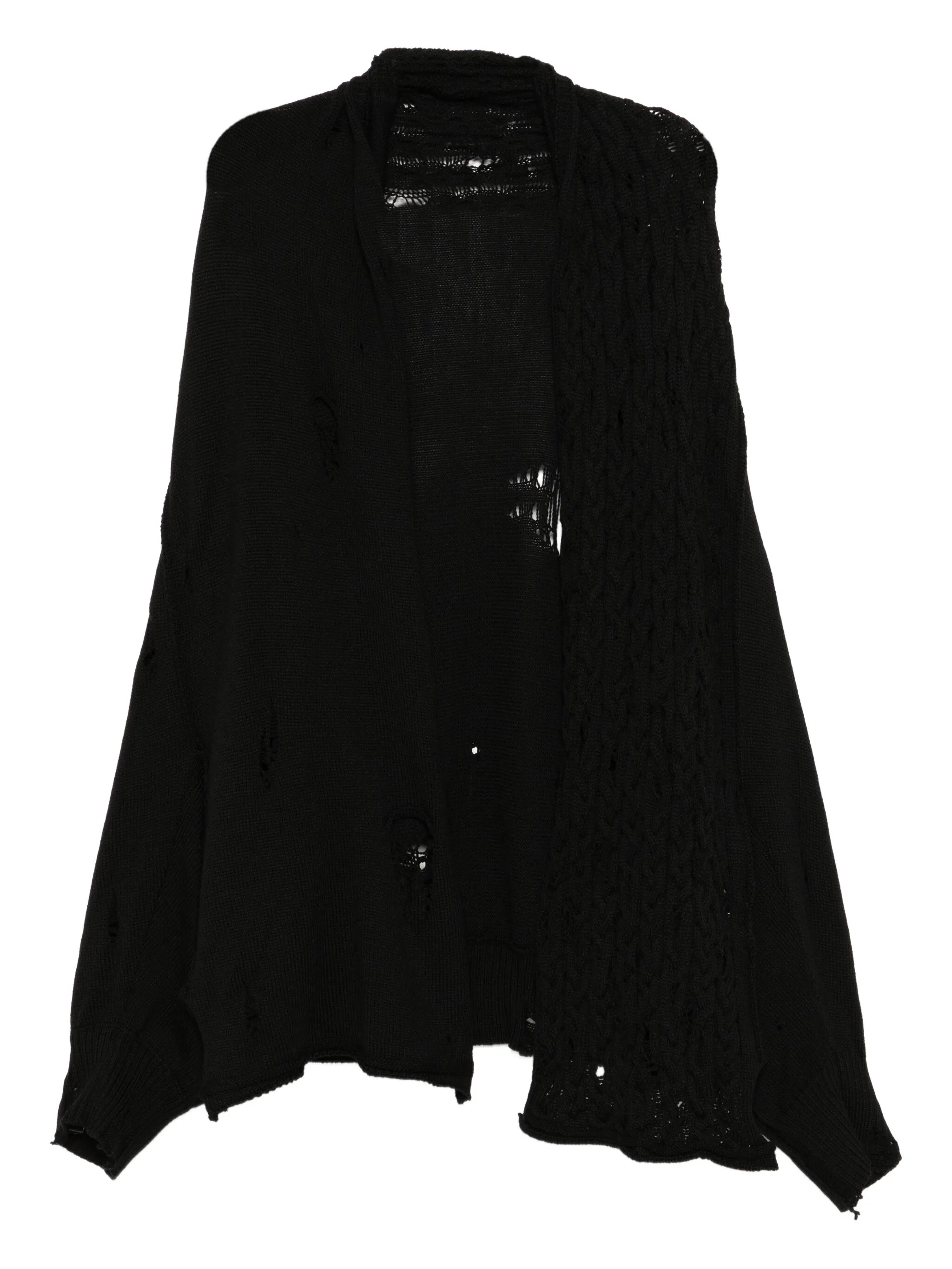 

Кардиган с эффектом потертости Yohji Yamamoto, черный