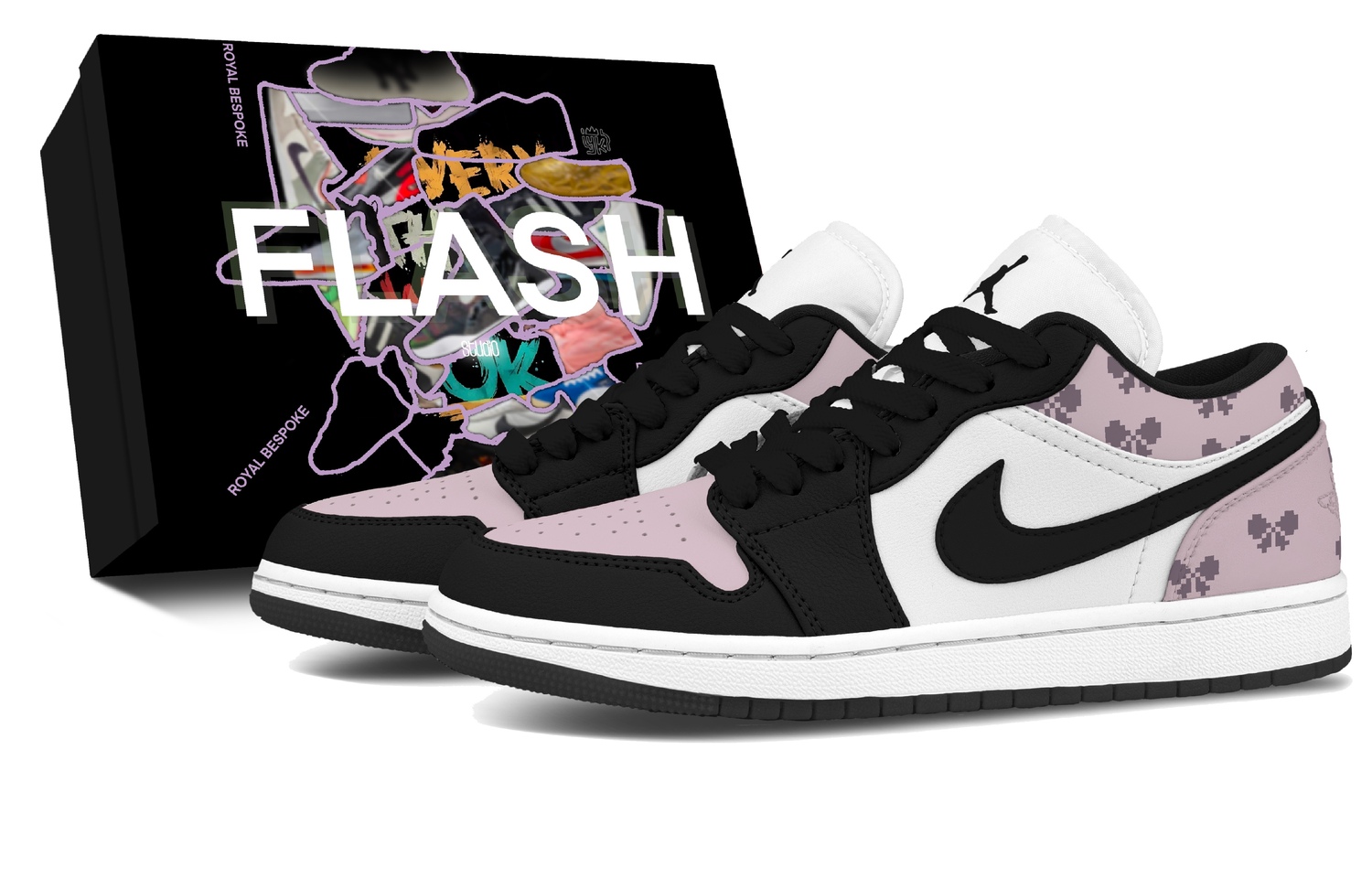 

Jordan Air 1 Vintage баскетбольные кроссовки Unisex низкие Black Pink