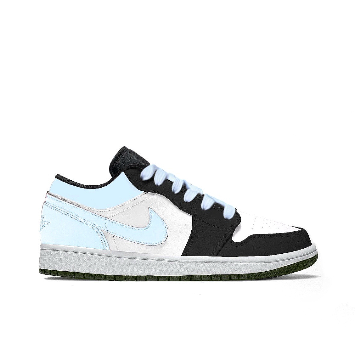 Jordan Air 1 Sea Salt Blue Slip Resistant Abrasion Resistant Low top Children's Basketball Shoes Blue Unisex — фото 3