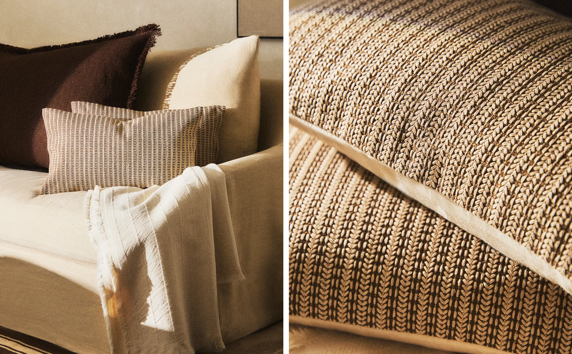 

Чехол для подушки с шипами Zara Home, коричневый
