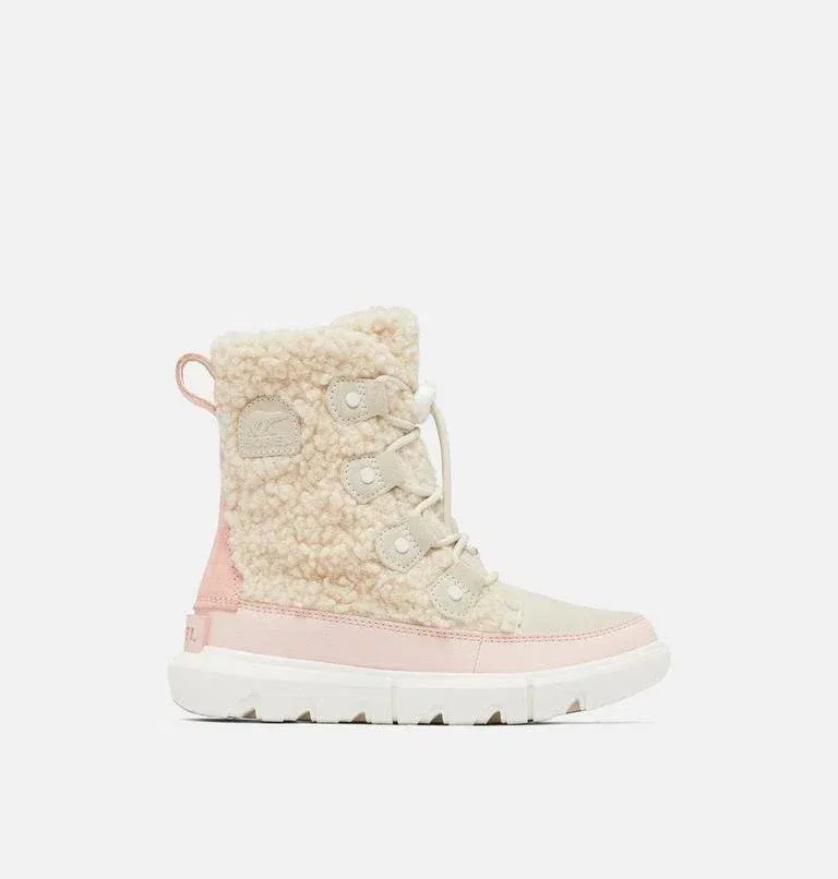 Детские зимние ботинки Sorel Explorer, натуральный розовый цвет, уютные, с подкладкой из овчины, HTAT26 — фото 2