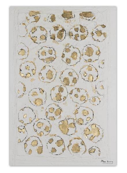 

Акриловая картина ручной работы KUNSTLOFT Golden Spots, золотой/белый