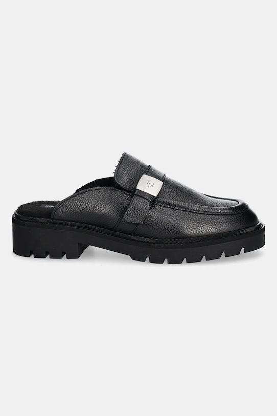 Кожаные шлепанцы FLATFORM SLIPON MG LTH Calvin Klein Jeans, черный — фото 2