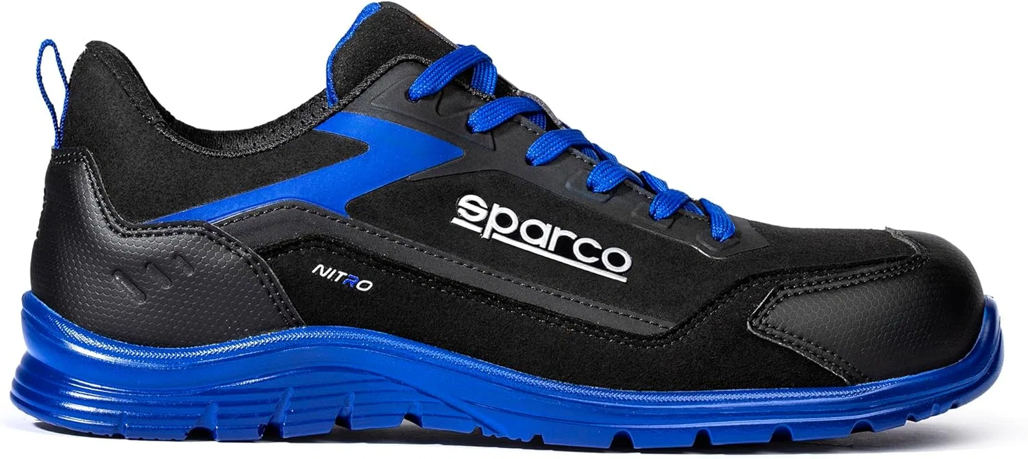 Sparco - Nitro ESD S3L SR FO - Универсальные защитные кроссовки для бега - Водоотталкивающая рабочая обувь - Композитный защитный носок - Нескользящая подошва - Дышащая ткань, Schwarz Himmelblau — фото 2