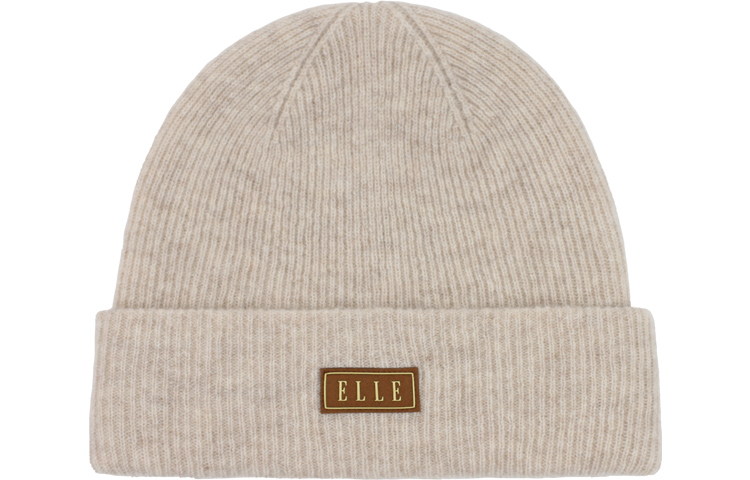 

Женская шапка-бини 100% кашемир ELLE, бежевый camel