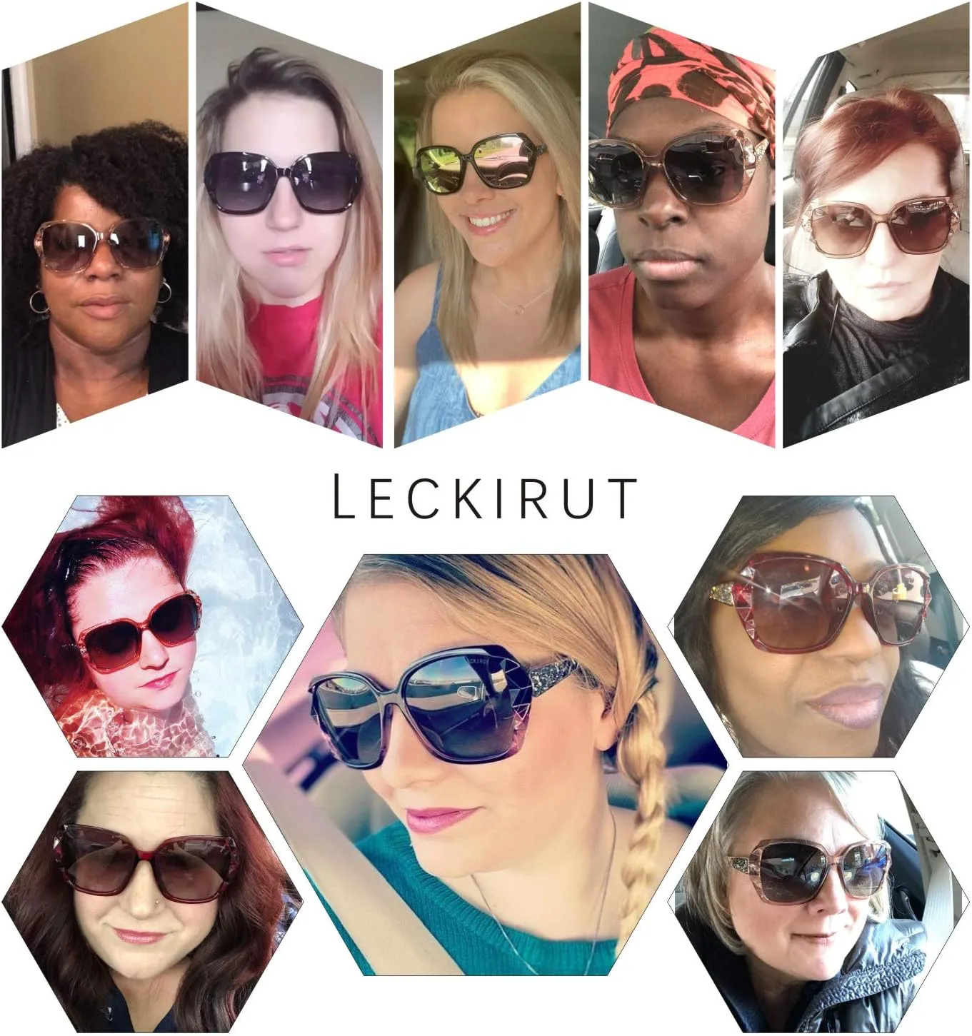 

Женские солнцезащитные очки LECKIRUT большого размера, поляризованные, с защитой от УФ-излучения, классический стиль, черная оправа, серые линзы, L7-leopard