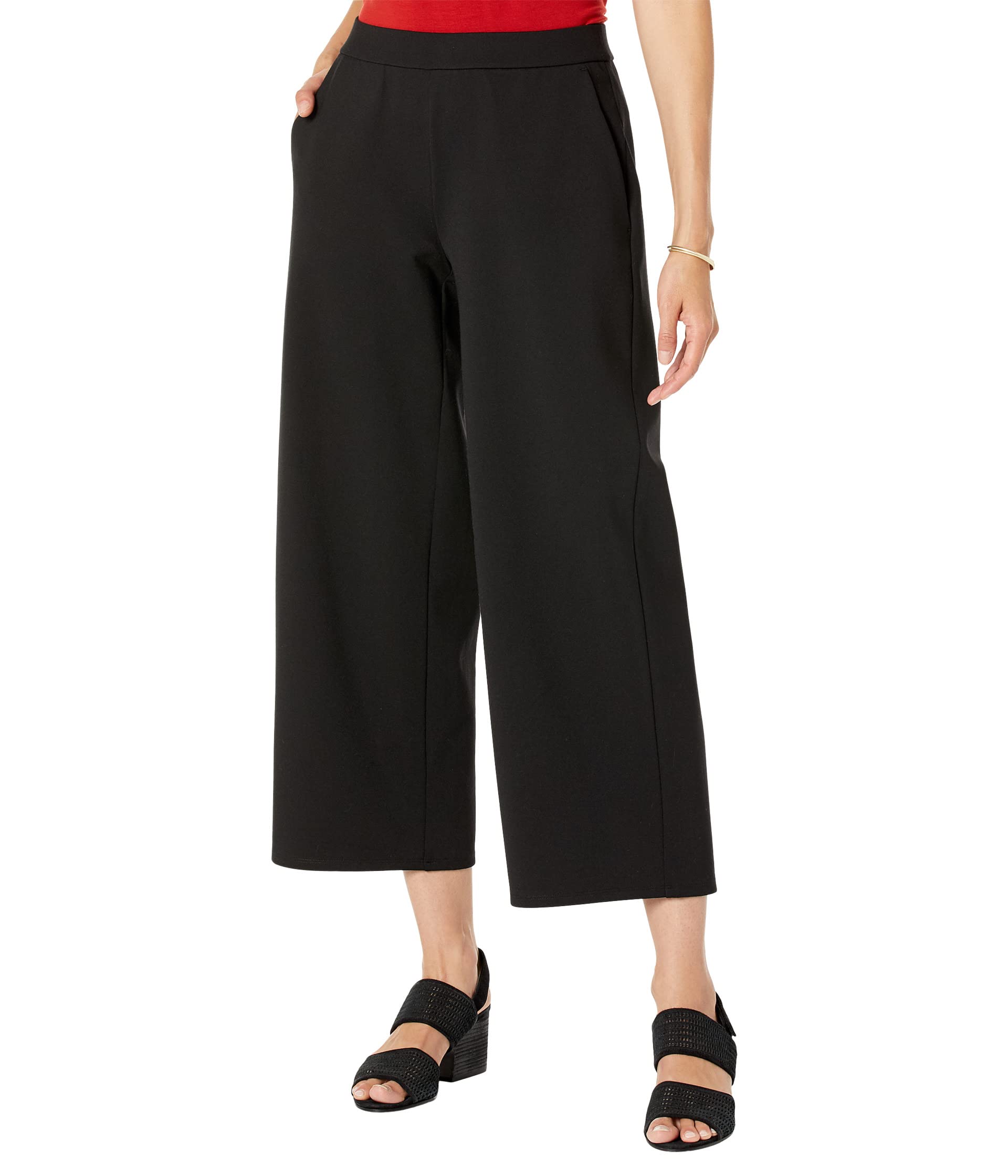 

Брюки Eileen Fisher Petite Wide Ankle Pants, черный