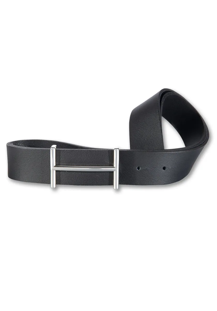 

Ремень Silbergift, изящная графическая застежка, черный