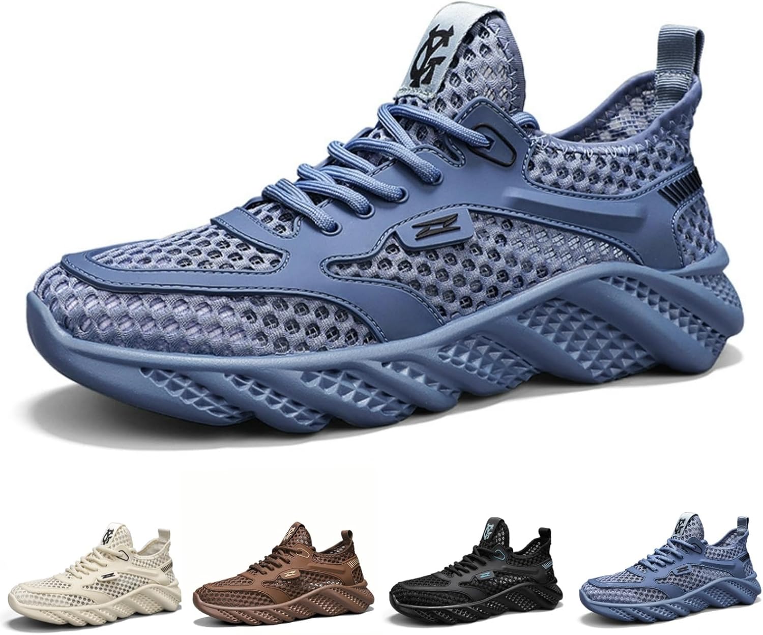 

Мужские дышащие кроссовки MACEFIL с сеткой для бега, легкие и удобные, для тенниса, прогулок и повседневной моды на открытом воздухе, синий