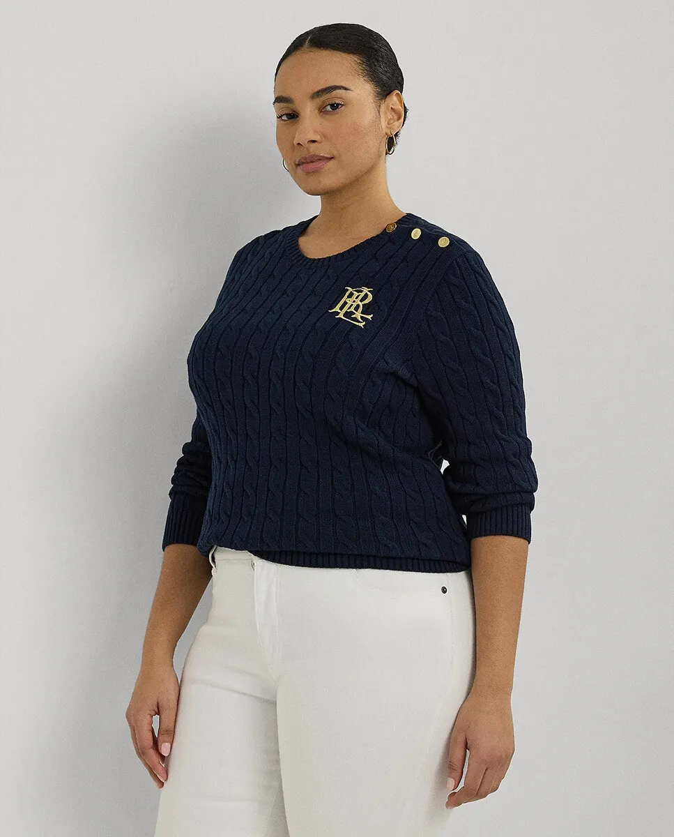 

Хлопковый женский свитер Lauren Ralph Lauren Woman, темно-синий