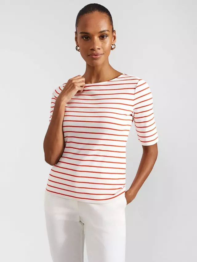 

Топ Hobbs Hobbs Katie Striped Button Back, цвет white/red