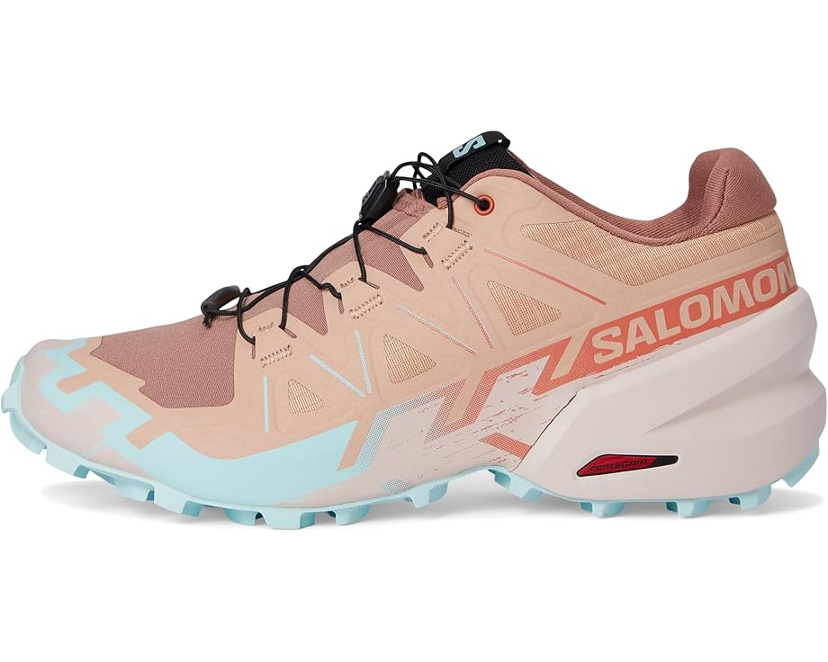 Кроссовки Salomon Speedcross 6, цвет Mahogany Rose/Hushed Violet/Iced Aqua — фото 4