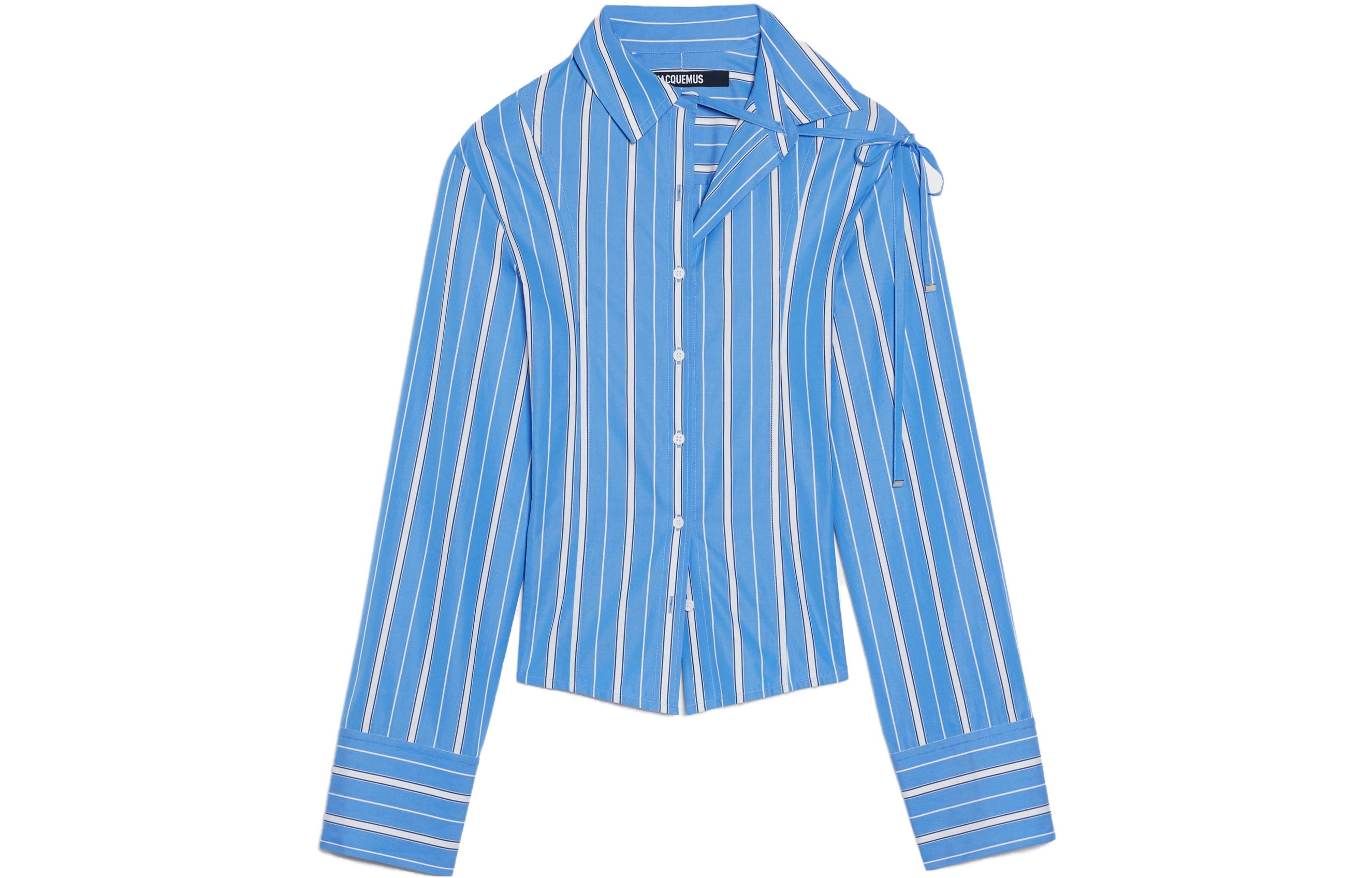 

Jacquemus Рубашка La Chemise Bahia Courte синие полоски