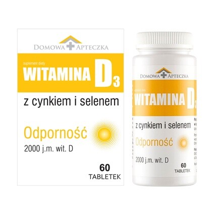 

Витамин D3 с цинком и селеном 60 таблеток - Долгосрочный эффект Home Pharmacy