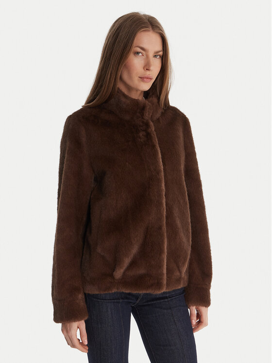 

Меховое пальто regular fit W5BL64 W3920 Guess, коричневый