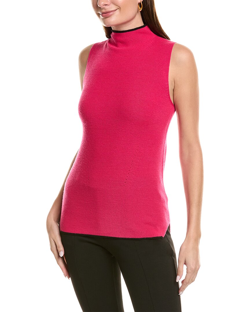 

Свитер St. John Funnel Neck из смеси шерсти, черный