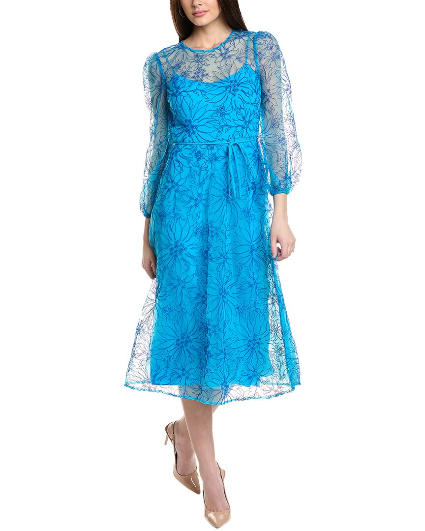 

Платье миди ML Monique Lhuillier Zinnia, синий
