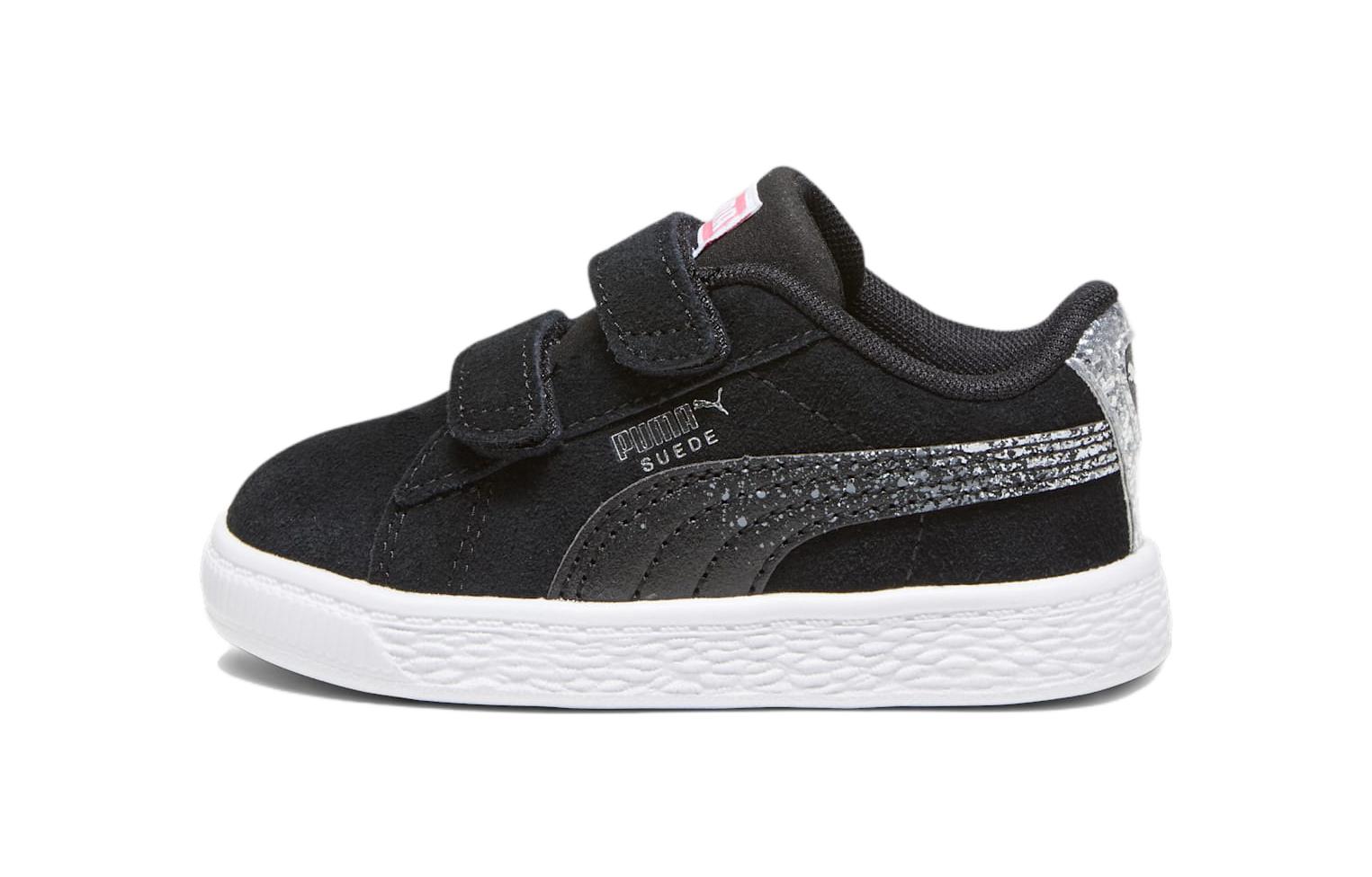 PUMA Детские скейтерские кроссовки Suede с низким верхом, устойчивые к истиранию и дышащие, черно-белые, для детей 3-7 лет — фото 3