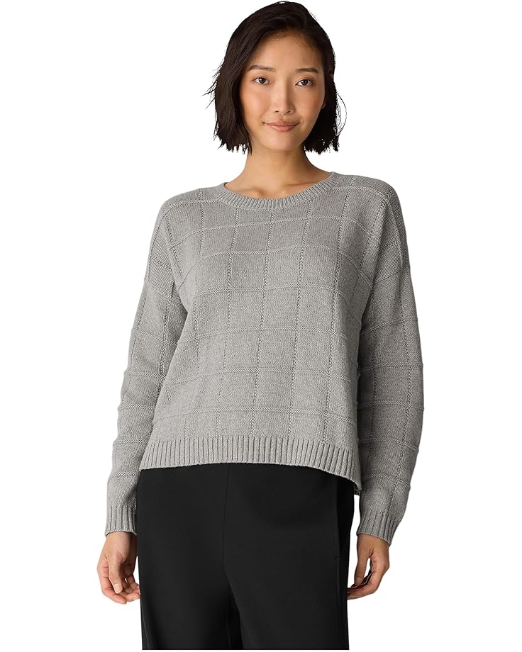 

Женский свитер Eileen Fisher Cotton And Recycled Cashmere Crew Neck, Dark Pearl