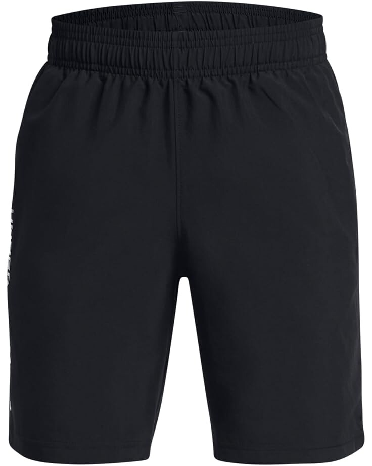 

Шорты Under Armour Kids Woven Wordmark Shorts, черный/белый