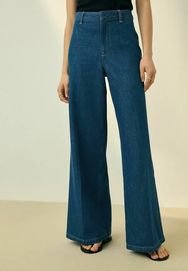 Джинсы Regular fit n. premium wide leg flared tailored jeans, Next, темно-синие
