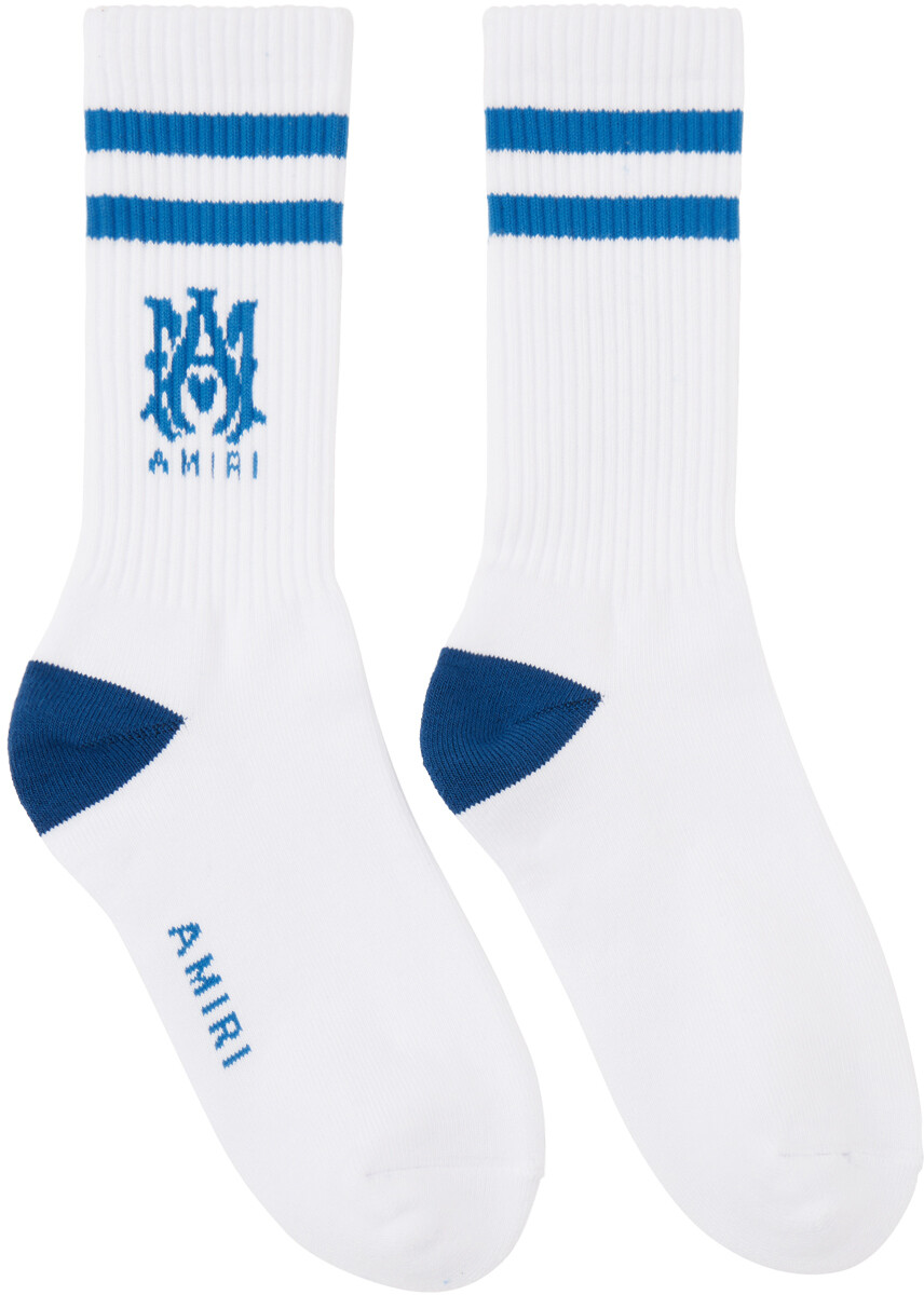 

Носки MA в полоску белого и синего цвета AMIRI