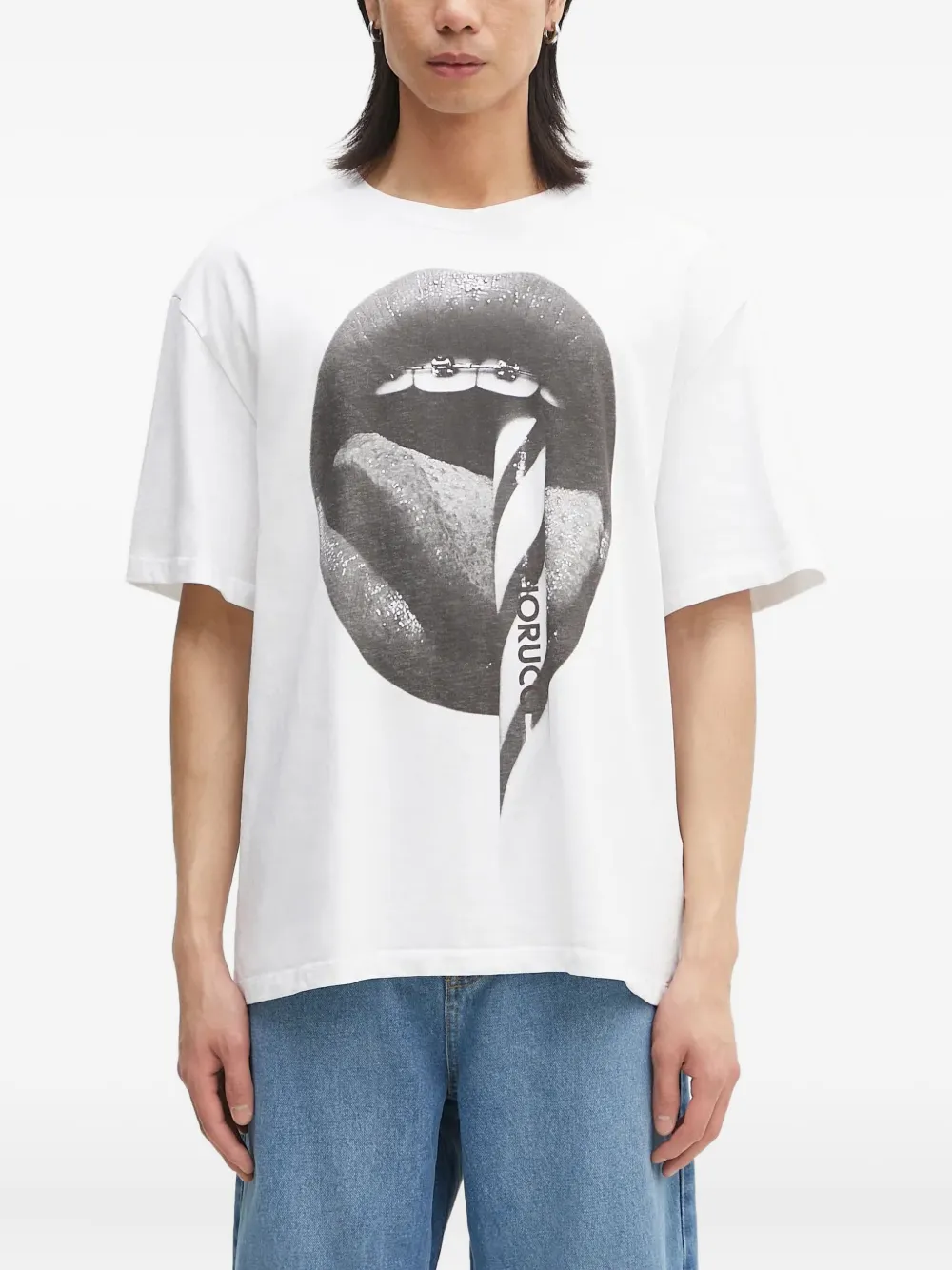 

Футболка с графичным принтом Fiorucci, белый