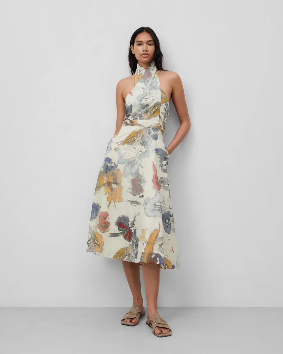 

Платье с принтом и халтером Adolfo Dominguez, мультиколор