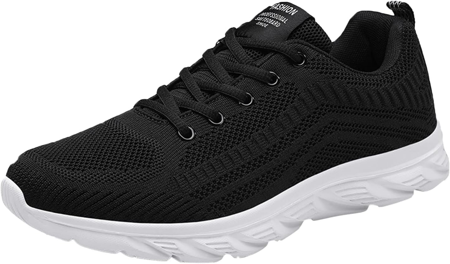 

Мужские модные кроссовки для туризма из сетки, повседневные спортивные, на шнуровке, однотонные, с поддержкой свода стопы Generic, черный