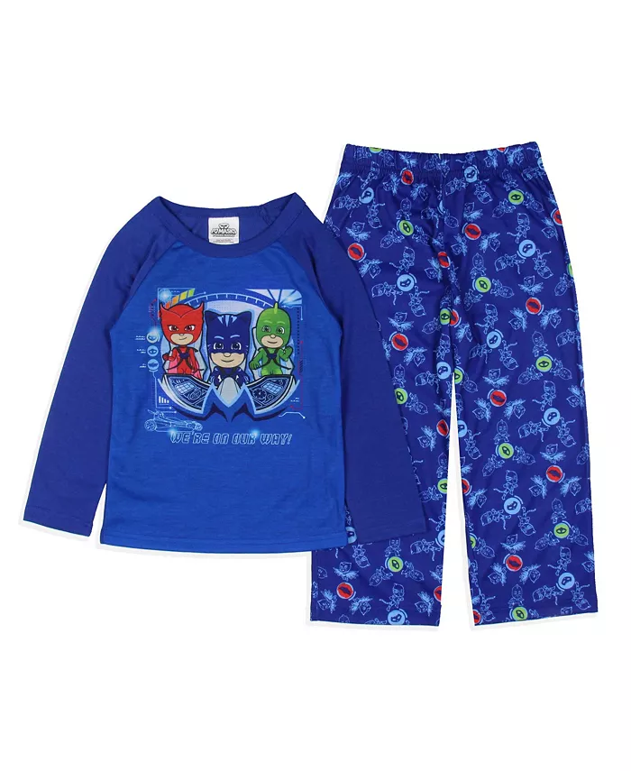 

Пижамный комплект для мальчиков Toddler Boys Gekko Catboy Owlette We're On Our Way PJ Masks, синий