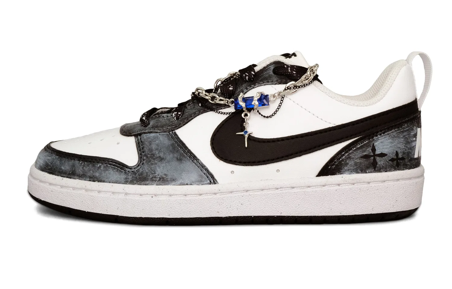 Кроссовки для скейтбординга Court Borough Tethys Low top Kids' Skateboarding Shoes Black Teenagers Nike
